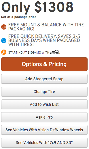 Product Page Financing