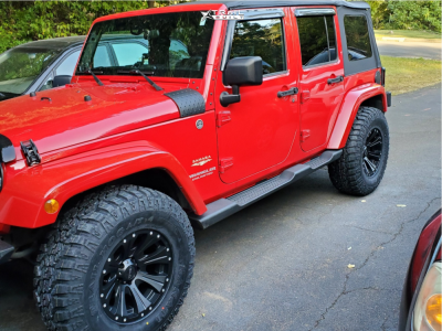 2012 Jeep Wrangler - 17x9 -12mm - Helo HE901 - Stock Suspension - 35" x 12.5"