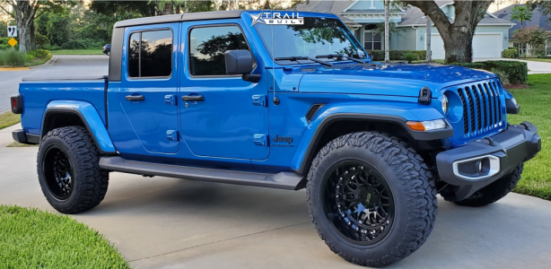 2020 Jeep Gladiator - 20x11.5 -44mm - Black Rhino Fury - Stock Suspension - 35" x 12.5"