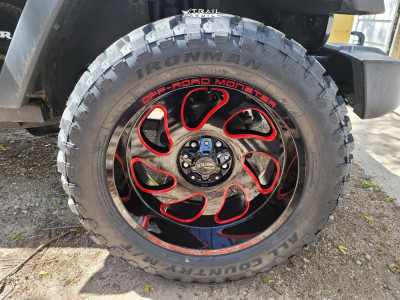 2016 Jeep Wrangler Wheel Offset Aggressive > 1" Outside Fender Stock