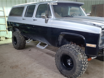 1985 Chevrolet K10 Suburban - 15x12 -63mm - Black Rock Type 8 997b - Suspension Lift 6.5" - 35" x 14.5"