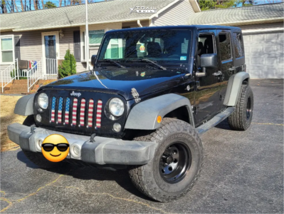 2016 Jeep Wrangler - 15x10 -44mm - Black Rock Type 8 997b - Stock Suspension - 33" x 12.5"