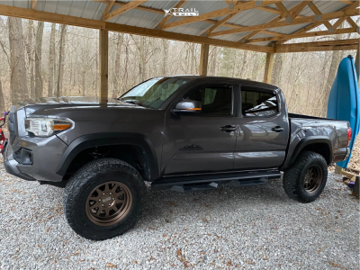 1 2016 Tacoma Toyota Rough Country Suspension Lift 3in Black Rhino Stadium Bronze
