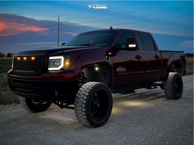 2013 GMC Sierra 1500 - 20x10 -19mm - Hardrock Gunner - Suspension Lift 7.5" - 35" x 12.5"
