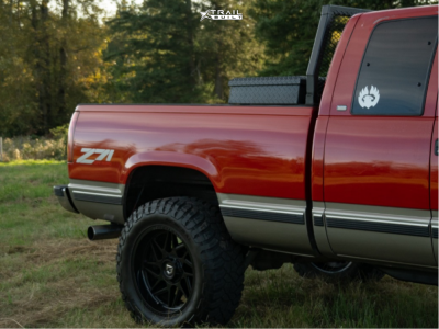 1 1998 K1500 Chevrolet Silverado Rough Country Suspension Lift 3in Gear Off Road 761b Gloss Black