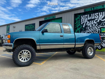 1 1997 K1500 Chevrolet Silverado Rough Country Suspension Lift 65in Method 304 Silver