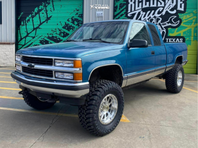 1 1997 K1500 Chevrolet Silverado Rough Country Suspension Lift 65in Method 304 Silver