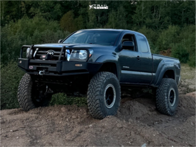 1 2009 Tacoma Toyota Base Rough Country Suspension Lift 8in Kmc Kmc237 Black