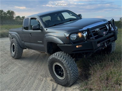 1 2009 Tacoma Toyota Base Rough Country Suspension Lift 8in Kmc Kmc237 Black