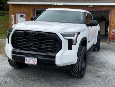 1 2024 Tundra Toyota Limited Rough Country Suspension Lift 35in American Truxx Butcher Black Milled