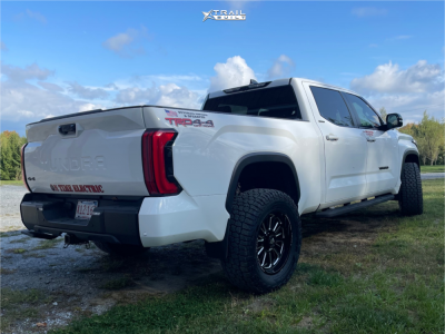 1 2024 Tundra Toyota Limited Rough Country Suspension Lift 35in American Truxx Butcher Black Milled