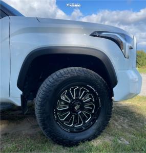 1 2024 Tundra Toyota Limited Rough Country Suspension Lift 35in American Truxx Butcher Black Milled