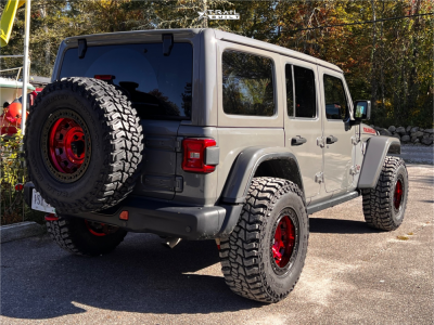 1 2020 Wrangler Jeep Unlimited Rubicon Stock Stock Kmc Km236 Red Black
