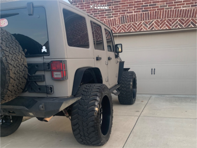 1 2015 Wrangler Jeep Unlimited Sahara Rough Country Suspension Lift 5in Tuff T2a Black Milled