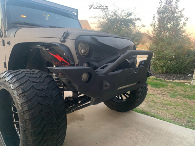 1 2015 Wrangler Jeep Unlimited Sahara Rough Country Suspension Lift 5in Tuff T2a Black Milled