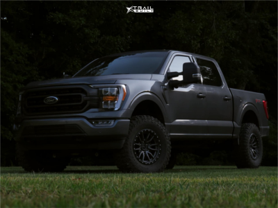 1 2023 F 150 Ford Xlt Fabtech Suspension Lift 4in Fuel Rebel 6 Gray Black