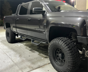 1 2014 Silverado 1500 Chevrolet Ltz Mcgaughys Suspension Lift 8in Rough Country Steel Wheel Gloss Black
