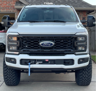 1 2024 F 350 Super Duty Ford Lariat Rough Country Leveling Kit Black Rhino Armory Black