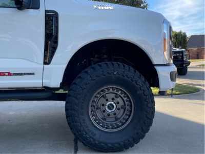 1 2024 F 350 Super Duty Ford Lariat Rough Country Leveling Kit Black Rhino Armory Black