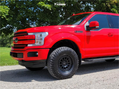 1 2018 F 150 Ford Lariat Readylift Leveling Kit Kmc Km719 Satin Black