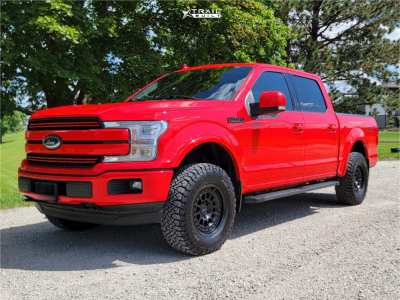 1 2018 F 150 Ford Lariat Readylift Leveling Kit Kmc Km719 Satin Black
