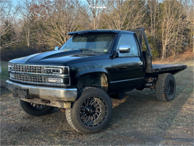 1 1988 K1500 Chevrolet Cheyenne Rough Country Suspension Lift 6in Hardrock Overdrive H708 Gloss Black