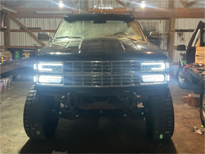 1 1988 K1500 Chevrolet Cheyenne Rough Country Suspension Lift 6in Hardrock Overdrive H708 Gloss Black