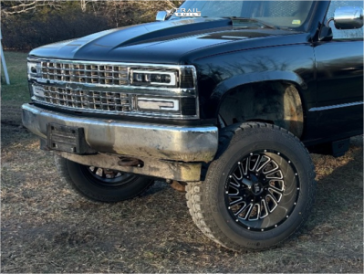 1 1988 K1500 Chevrolet Cheyenne Rough Country Suspension Lift 6in Hardrock Overdrive H708 Gloss Black