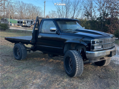 1 1988 K1500 Chevrolet Cheyenne Rough Country Suspension Lift 6in Hardrock Overdrive H708 Gloss Black