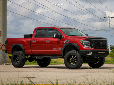 1 2017 Titan Xd Nissan Sv Rough Country Suspension Lift 6in Moto Metal M0970 Black Milled