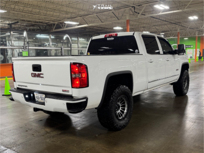 1 2014 Sierra 1500 Gmc Slt Ksp Suspension Lift 35in Kmc Km542 Black Machined