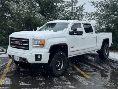 1 2014 Sierra 1500 Gmc Slt Ksp Suspension Lift 35in Kmc Km542 Black Machined