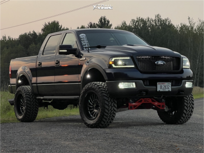 1 2005 F 150 Ford Lariat Rough Country Suspension Lift 6in Arkon Off Road Caesar Black Milled