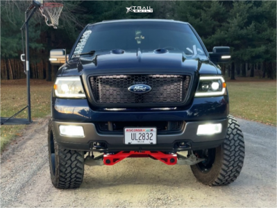 1 2005 F 150 Ford Lariat Rough Country Suspension Lift 6in Arkon Off Road Caesar Black Milled