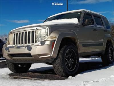 1 2009 Liberty Jeep Limited Rough Country Leveling Kit Rough Country 92 Series Gloss Black