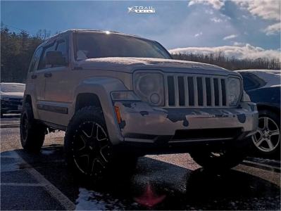 1 2009 Liberty Jeep Limited Rough Country Leveling Kit Rough Country 92 Series Gloss Black