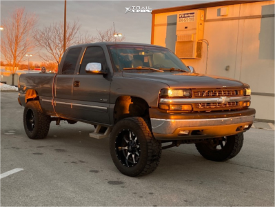 1 1999 Silverado 1500 Chevrolet Lt Rough Country Suspension Lift 6in Moto Metal M0970 Gloss Black With Machined Spoke Faces