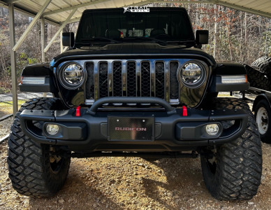 1 2021 Gladiator Jeep Rubicon Stock Suspension Lift 4in Icon Alloys Bandit Gloss Black