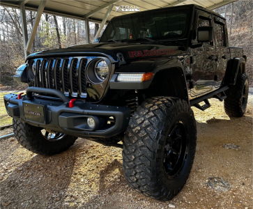 1 2021 Gladiator Jeep Rubicon Stock Suspension Lift 4in Icon Alloys Bandit Gloss Black