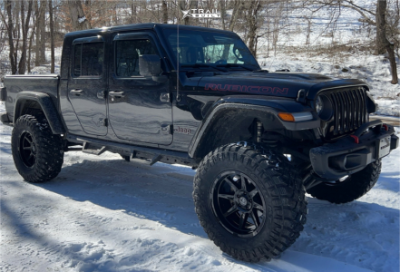 1 2021 Gladiator Jeep Rubicon Stock Suspension Lift 4in Icon Alloys Bandit Gloss Black