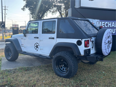 1 2017 Wrangler Jeep Unlimited Sport Mammoth Leveling Kit Rough Country Steel Wheel Gloss Black