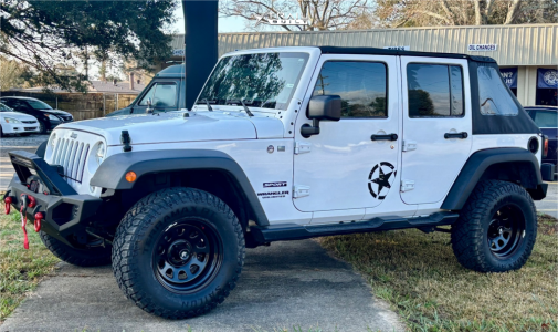 1 2017 Wrangler Jeep Unlimited Sport Mammoth Leveling Kit Rough Country Steel Wheel Gloss Black