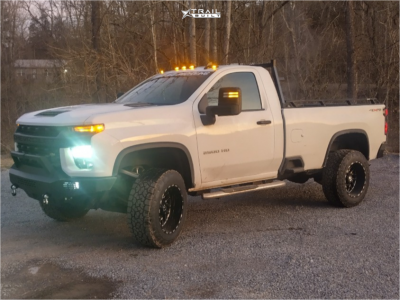 1 2021 Silverado 2500 Hd Chevrolet Wt Rough Country Suspension Lift 3in Tis 544bm Black Milled