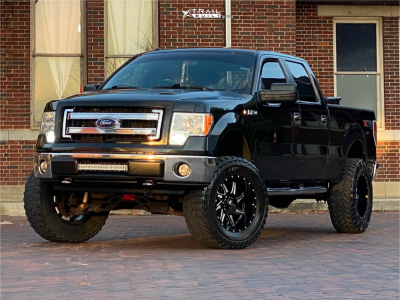 1 2013 F 150 Ford Xlt Rough Country Suspension Lift 6in American Truxx Vortex Black Machined