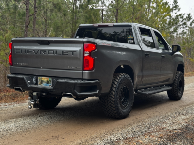 1 2021 Silverado 1500 Chevrolet Custom Trail Boss Readylift Leveling Kit Kmc Km549 Satin Black