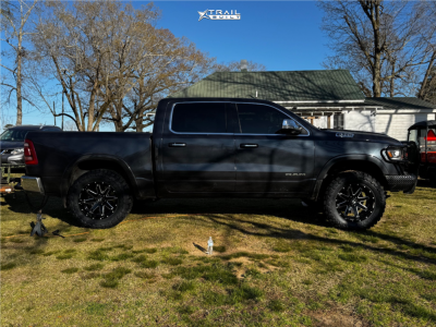 1 2021 1500 Ram Laramie Motofab Leveling Kit Hostile Alpha Black Milled