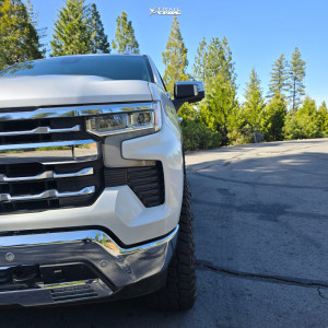 1 2023 Silverado 1500 Chevrolet Ltz Readylift Suspension Lift 4in Kmc Km549 Silver Machined