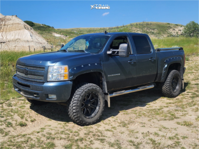 1 2011 Silverado 1500 Chevrolet Ltz Rough Country Suspension Lift 6in Fuel Maverick Machined Black