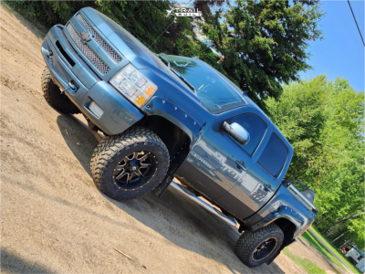 1 2011 Silverado 1500 Chevrolet Ltz Rough Country Suspension Lift 6in Fuel Maverick Machined Black