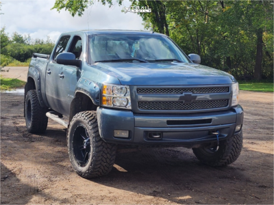 1 2011 Silverado 1500 Chevrolet Ltz Rough Country Suspension Lift 6in Fuel Maverick Machined Black